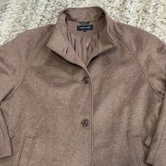 NWT Jones New York Brown swing Pea Coat 40% wool fully lined sz 3X - Picture 2 of 13